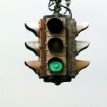 Traffic light cluster on W Passaic Street, Rochelle Park, New Jersey
