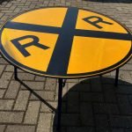 Rail Road Crossing Sign, Made into a Folding Table
