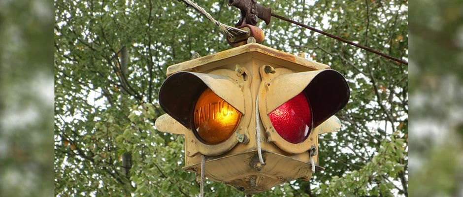 4-way Crouse-Hinds beacon traffic signal in Dover, New Jersey