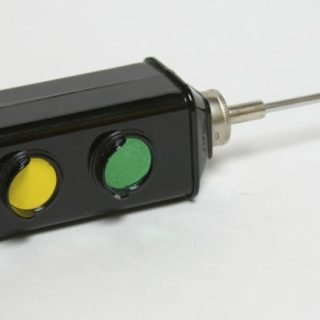Photo of a battery-operated traffic light drink mixer