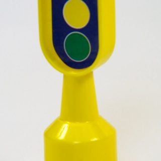 Two-way plastic signal with sticker face