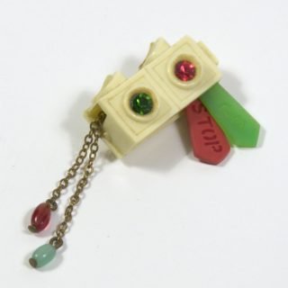Semaphore brooch  (longer pull beads)