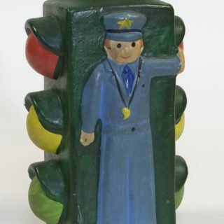 Photo of an Enesco Ceramic Traffic Light Bank