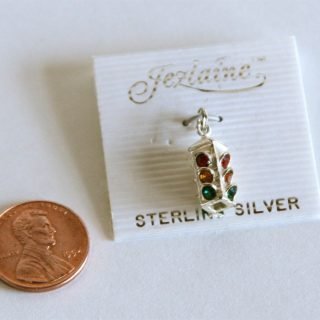 Sterling 4-way silver charm with colored stones