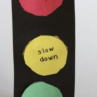Traffic Light cut-out made by my son in kindergarten when he was bout 5 years old.