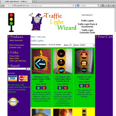 Image of the Traffic Light Wizard website