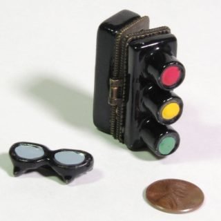 Small Ceramic Traffic Light Case with Glasses