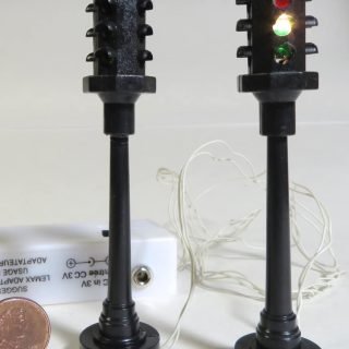 Lemax all-black 4-way traffic lights