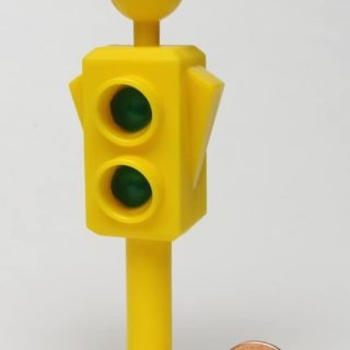 Plastic 2-way 2-section traffic light with the same indication on top and bottom