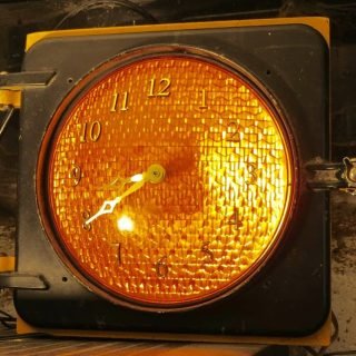 Eagle single-section amber, modified to be a clock