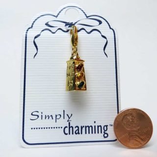 Simply Charming gold tone traffic light charm by Gigi Accessories, 1996