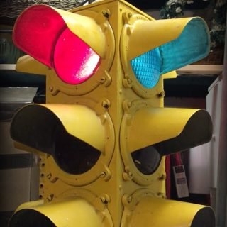 3-bulb W. S. Darley traffic signal with built-in controller, circa 1938 3-bulb W. S. Darley traffic signal with built-in controller, circa 1938