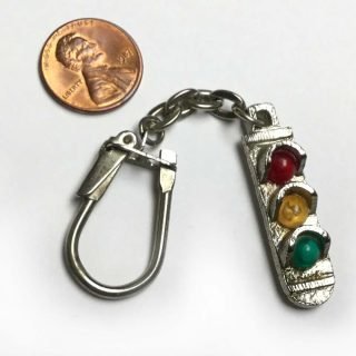 1970s single sided traffic signal keychain