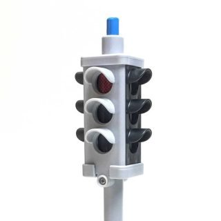 Black and grey 4-way traffic signal toy with push-button-change plastic traffic light toy