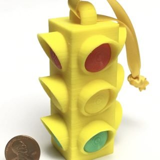 3D Printed hanging 4-way traffic signal decoration by MB Kraft Studio on Etsy