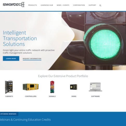 McCain-Swarco website grab with a traffic light