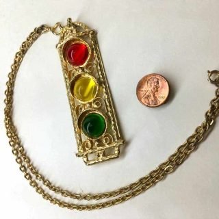 Photo of an Ornate Traffic Signal Necklace