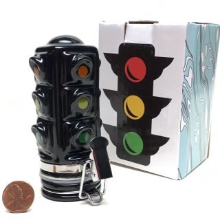 50ml Black Porcelain Traffic Light Airtight Container by ContainedArt.com