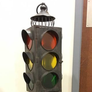 Metal Candle Holder Traffic Light, #20237