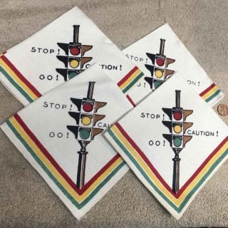 stop caution go linen traffic signal napkins