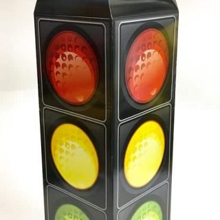 Foldable hanging cardboard traffic signal decoration
