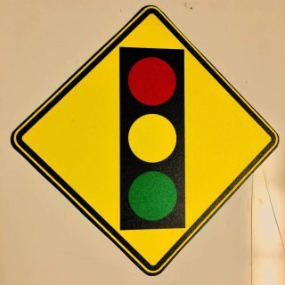 4-inch Magnetic Signal Ahead Sign