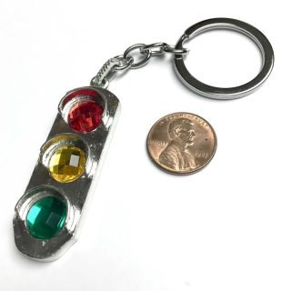 Metal Traffic Light Key Chain