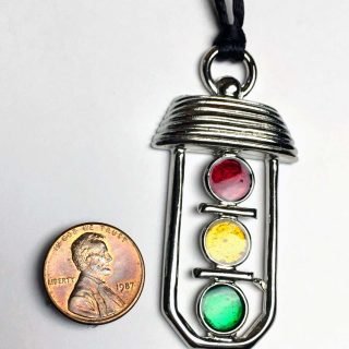 Metal-Formed Traffic Light Necklace