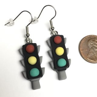 Resin traffic light earrings