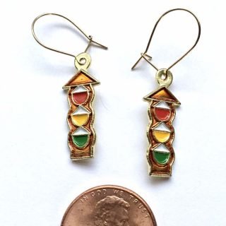 Abstract traffic light earrings