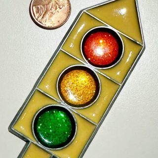 Yellow traffic light sun catcher